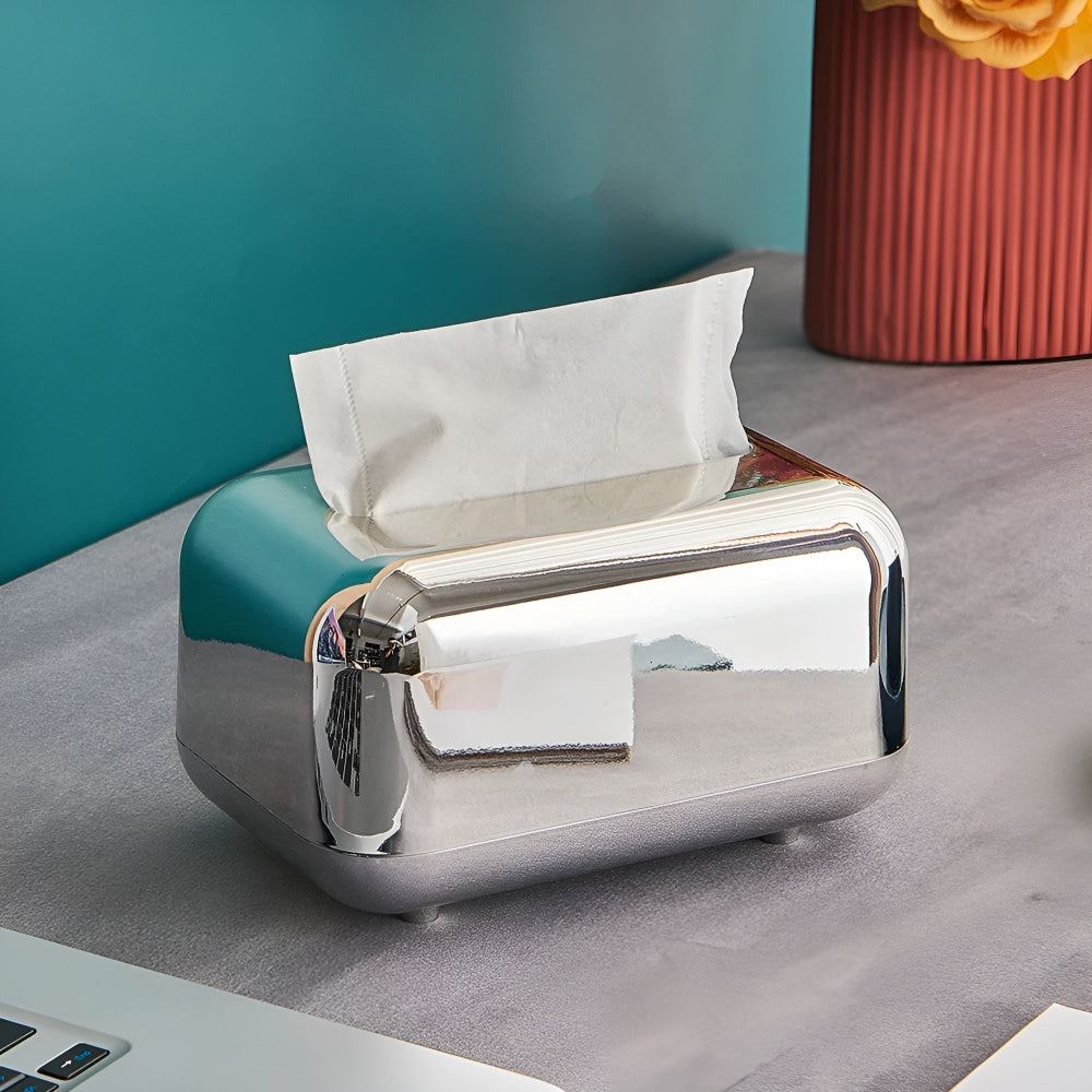 Minimalistisk speilfinish vevboks. Tilfører et rent, moderne preg til ditt bad eller soverom.