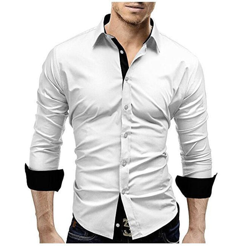 Klassisk hvit slim fit herreskjorte, ideell for kontor og business. Komfortabel og stilig.