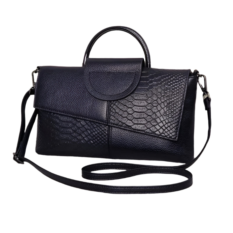 Elegant svart PU-skinn korsveske for kvinner, minimalistisk hverdagsveske med justerbar stropp