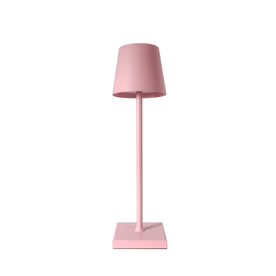 "Elegant trådløs bordlampe med USB, trinnløs lysjustering, i aluminium. Perfekt for stue, soverom, eller utendørs bruk."