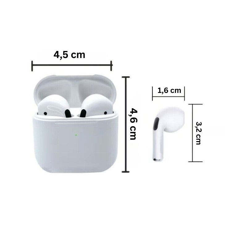 "Elegant trådløse ørepropper med HiFi lyd og Bluetooth 5.0, sorte med kompakt ladeetui, for musikkelskere."