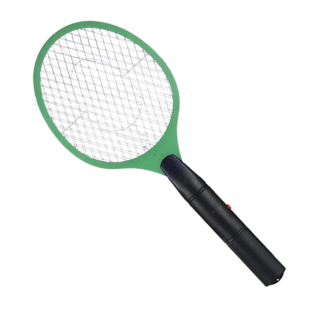 "Elektrisk fluesmekker, trådløs myggdreper; gul racket, bærbar, batteridrevet, 2200V strømnett for effektive zaps."