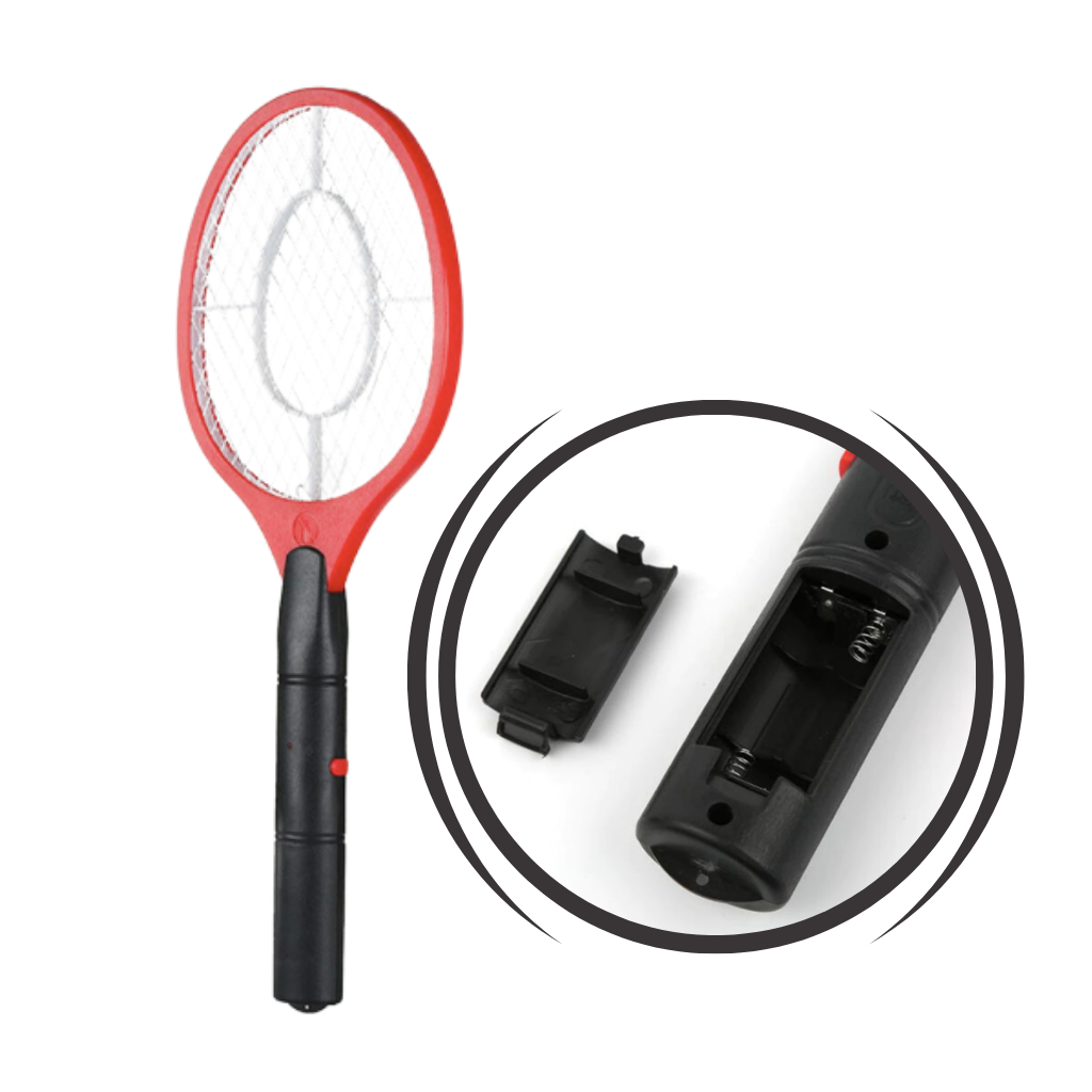 "Elektrisk fluesmekker, trådløs myggdreper; gul racket, bærbar, batteridrevet, 2200V strømnett for effektive zaps."