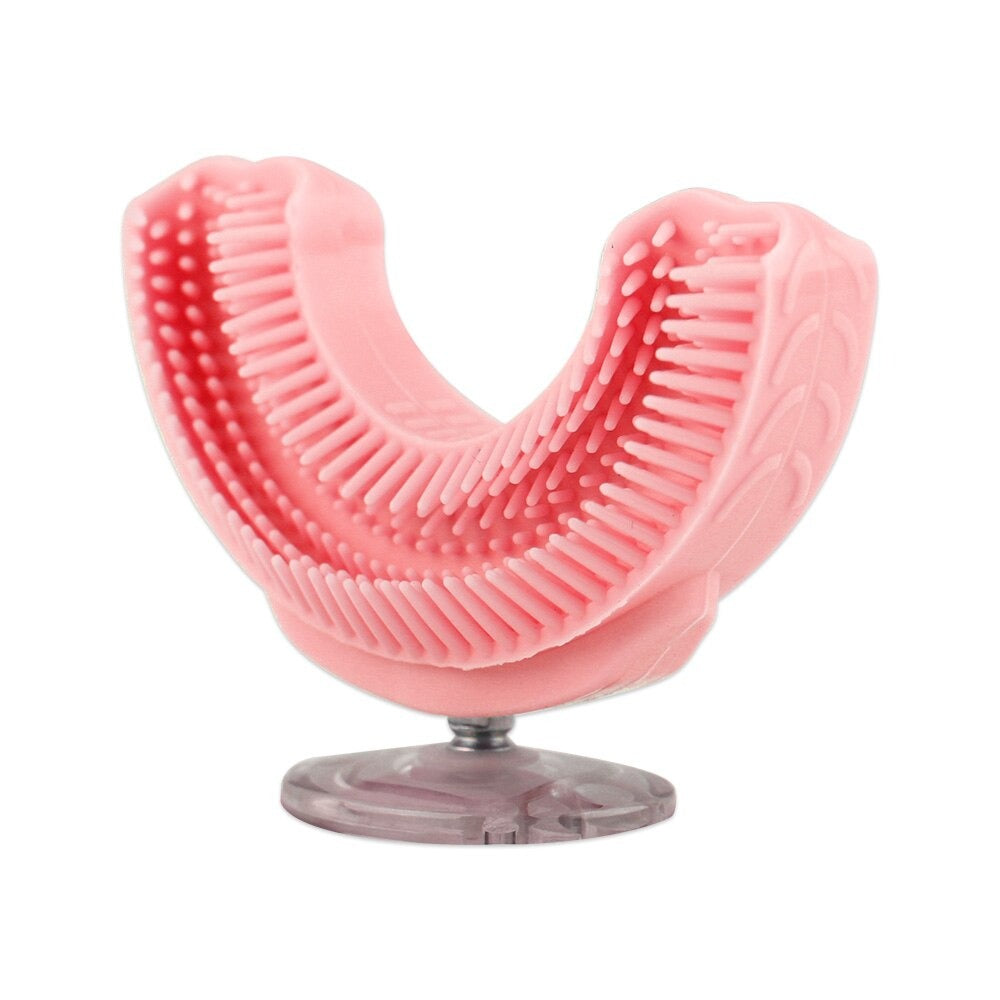 "Elektrisk tannbørste for barn i blått og rosa med silikonhode, ergonomisk design, USB-ladbar, egnet for 2-15 år"