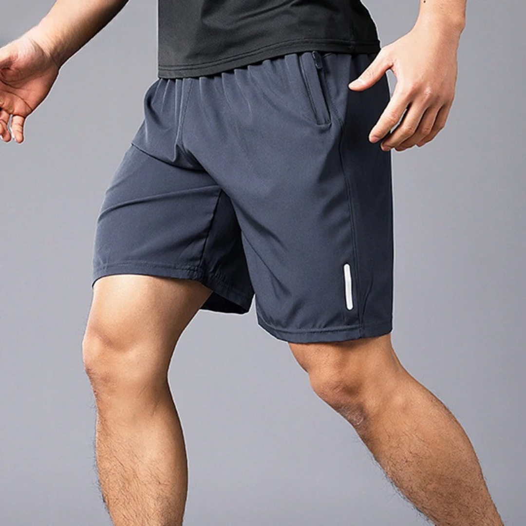 Sorte hurtigtørkende treningsshorts for menn, allsidige for sport, aktivitet og hverdagsbruk.
