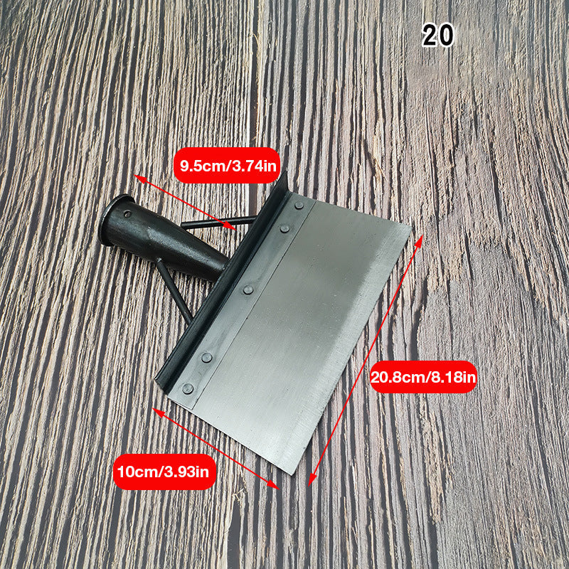 "Ergonomisk multifunksjonell rengjøringsspade i rustfritt stål for effektiv luking, sølvfarget, ideell til hagearbeid."