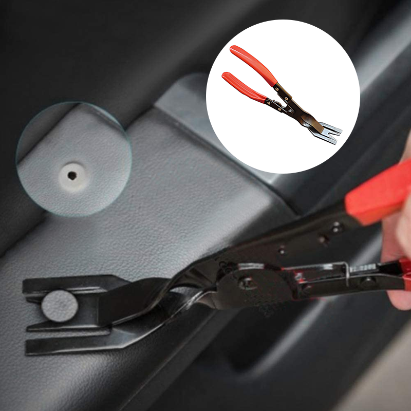 "Ergonomisk nagletang i plast for enkel fjerning av klips, med sklisikkert håndtak i sort og blått, perfekt for reparasjoner"