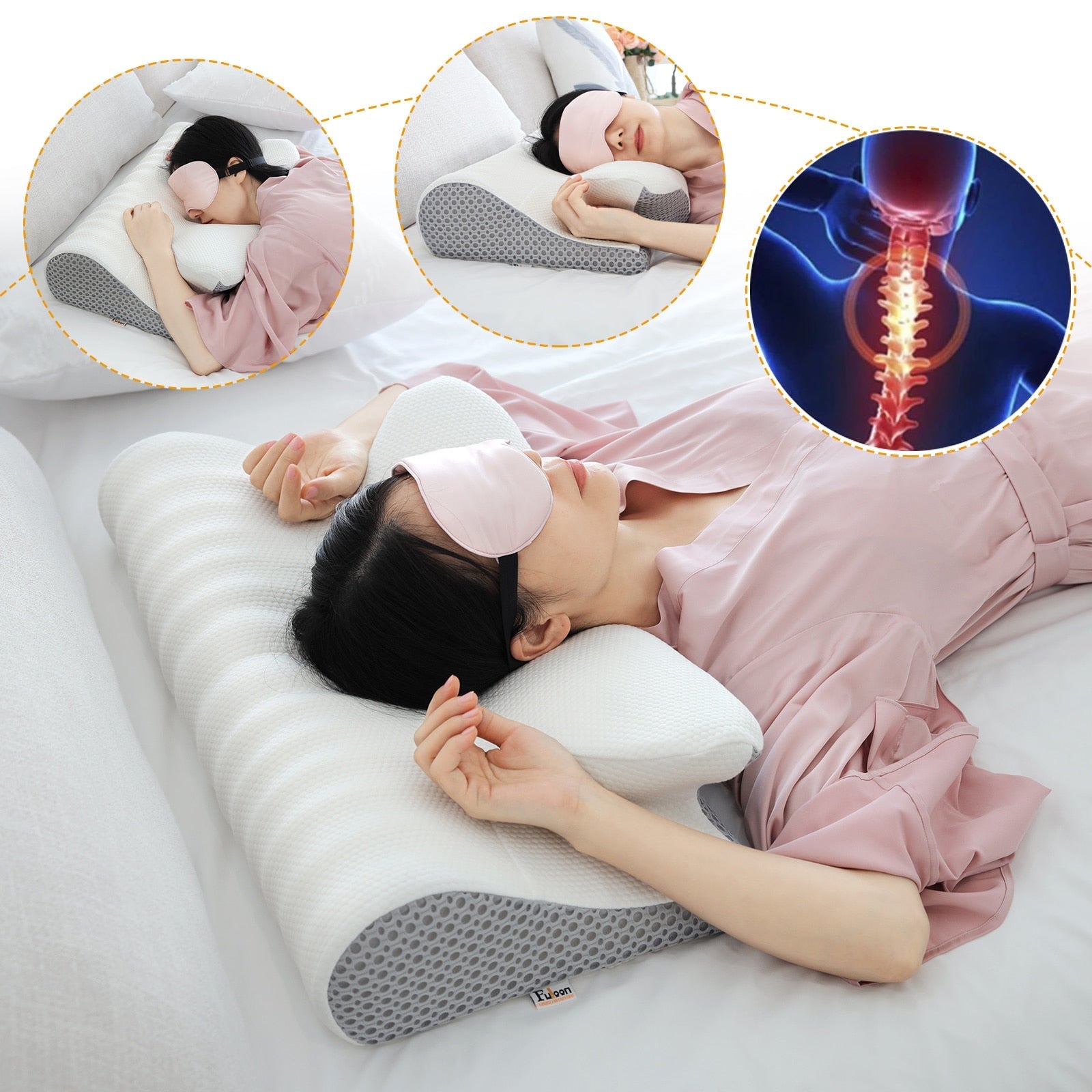 Myk og støttende memory foam pute som effektivt lindrer nakkesmerter og fremmer avslappende søvn.