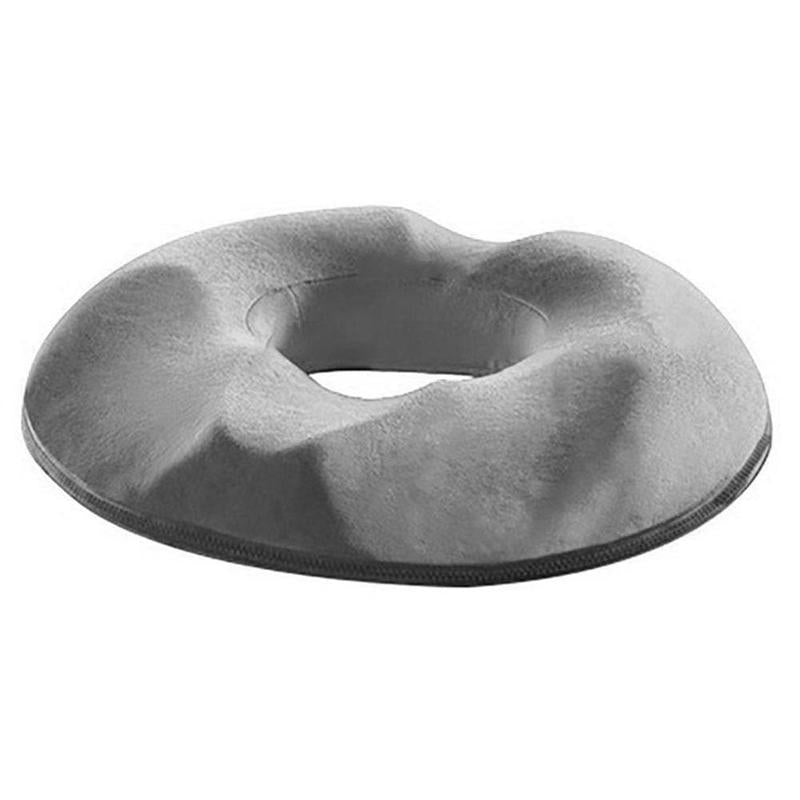 "Ergonomisk trykkavlastende pute i svart minneskum, perfekt for komfortabel sitting og lindring av smerte."