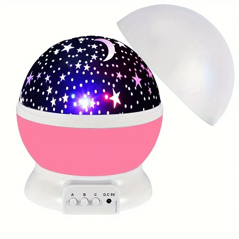 Fargerik stjerneprojektor nattlampe for barn, skaper magisk stjernehimmel på barnerommet, USB-ladbar