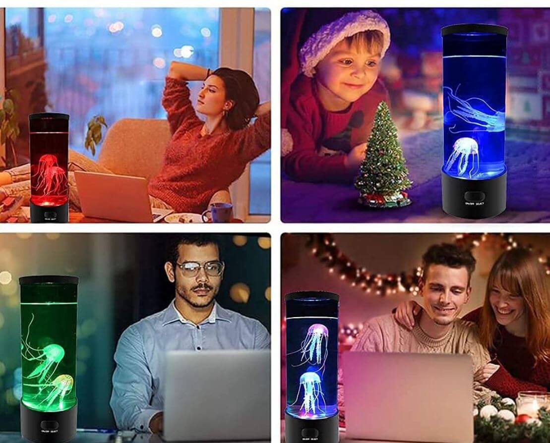 Kompakt fargeskiftende manetlampe; en dekorativ og funksjonell lyskilde for ro