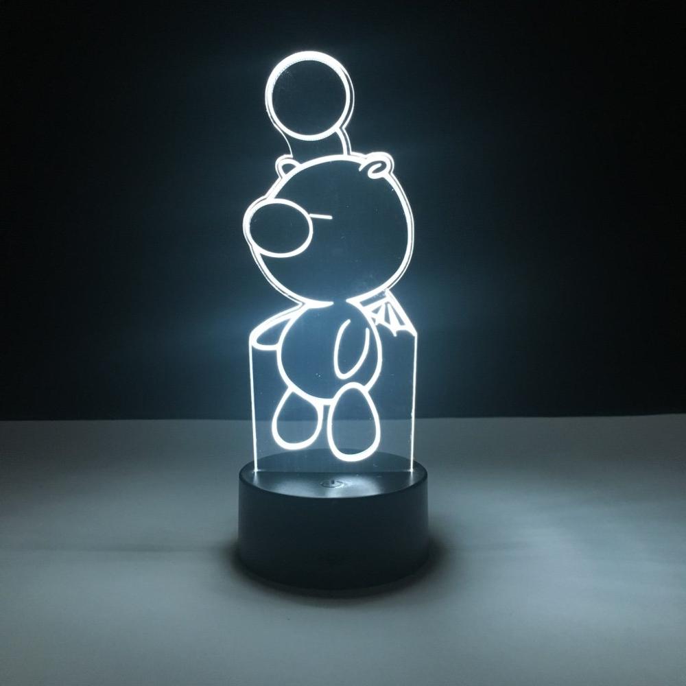 Futuristisk Final Fantasy 3D lampe som nattlys, med energibesparende LED og optisk illusjonseffekt.