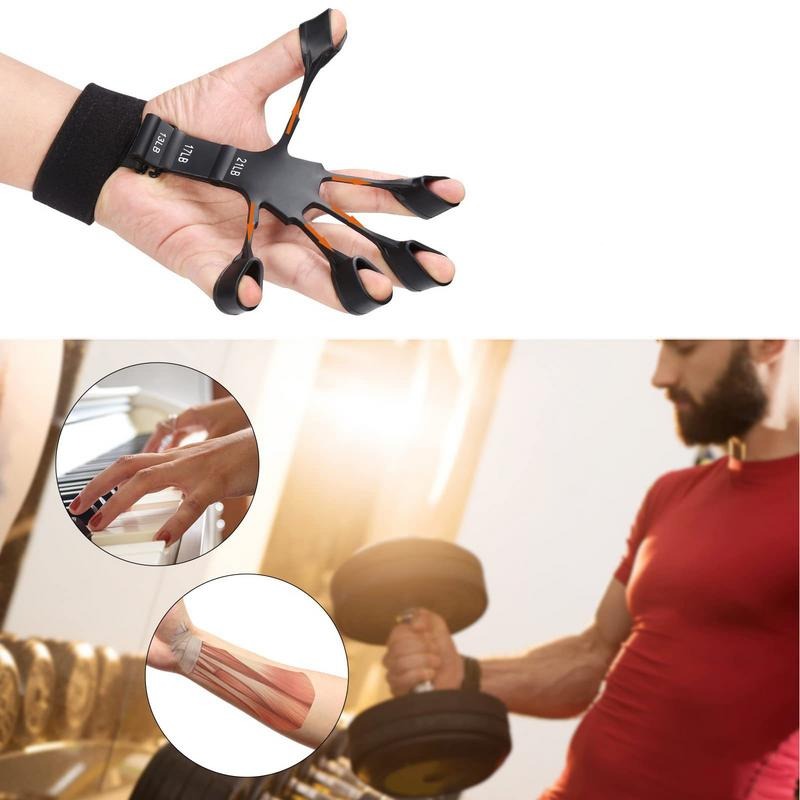 Ergonomisk fingergriper i silikon for underarmstrening og stresslindring