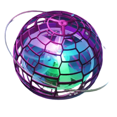 Flygende gyroskop med farget LED-lys, 360° bevegelse, perfekt for innendørs og utendørs lek.