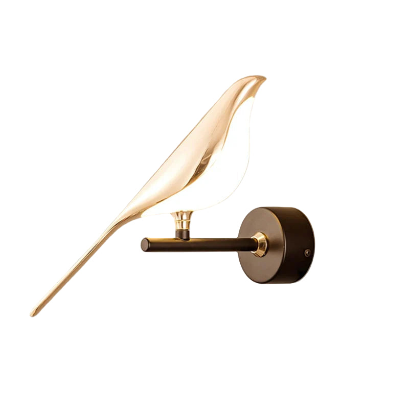 Fugleformet vegglampe i moderne design for stue, soverom eller gangen. Optimal LED-belysning.