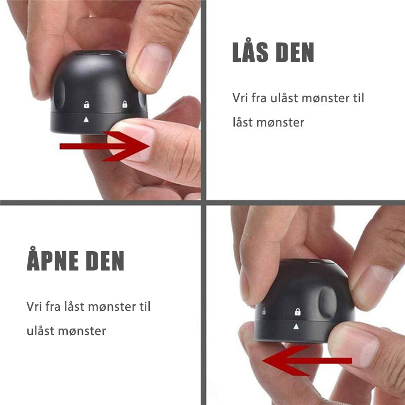 "Gjenbrukbar svart vinkork i kompakt design på en vinflaske, sikrer lufttett forsegling og bevarer bobler."