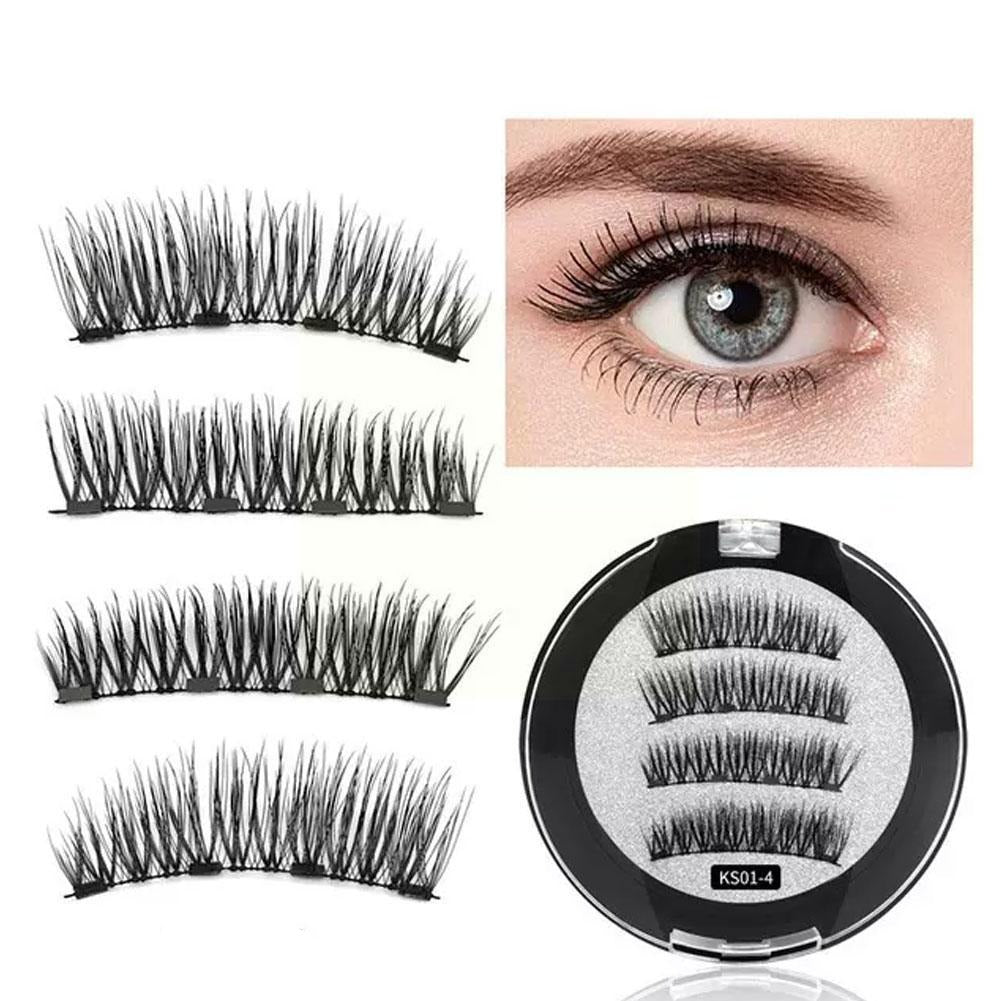 Modell med vakre, fyldige magnetiske 3D mink vipper som fremhever en naturlig men glamorøs look
