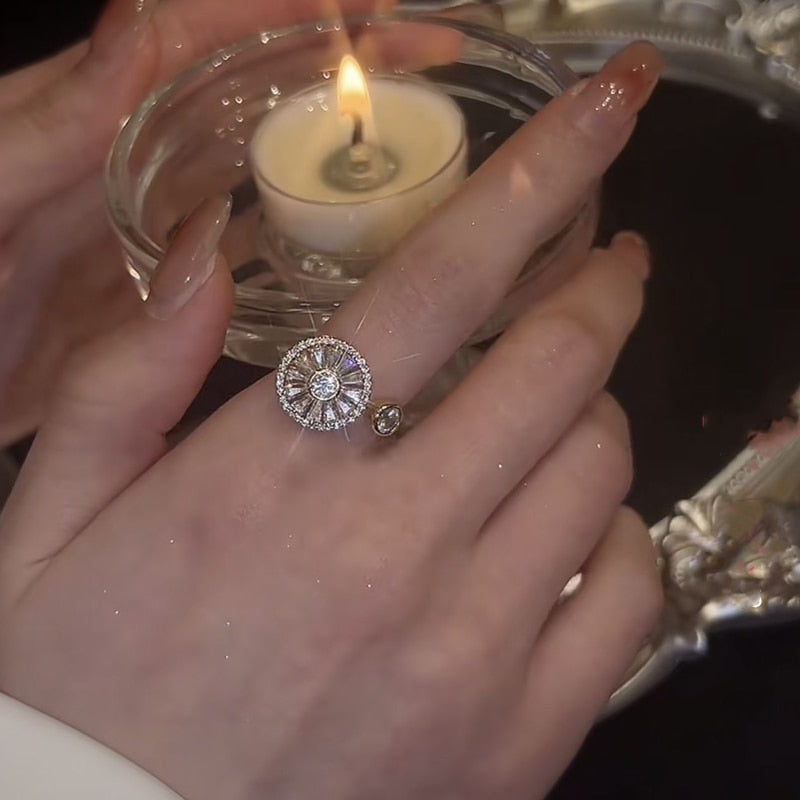 Beroligende spinnerring i glitrende kobberdesign, moderne smykke for kvinner med angstrelindring.