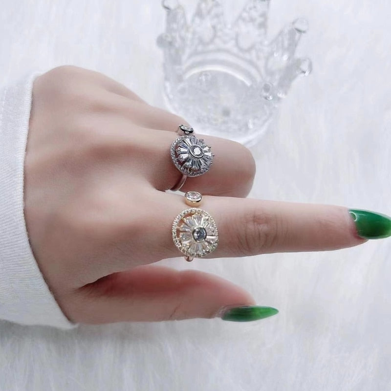 Mote-spinnerring for kvinner, glitrende angstring i kobber som gir ro og stresslindring.
