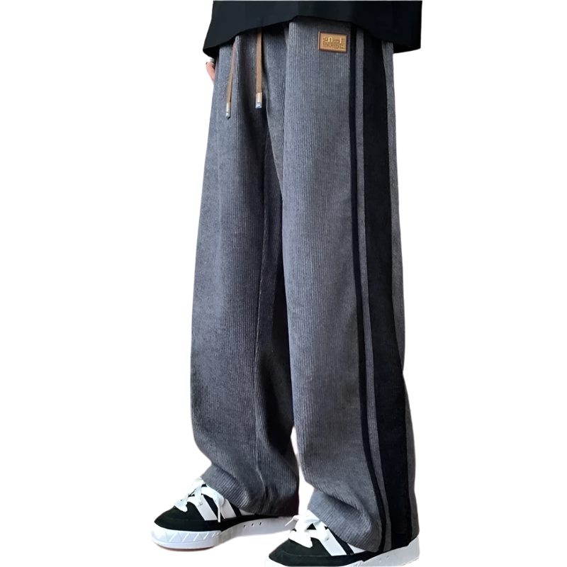 Grå herre oversized joggebukse for ultimat komfort og avslappet stil. Perfekt fritidsbukse med snøring.