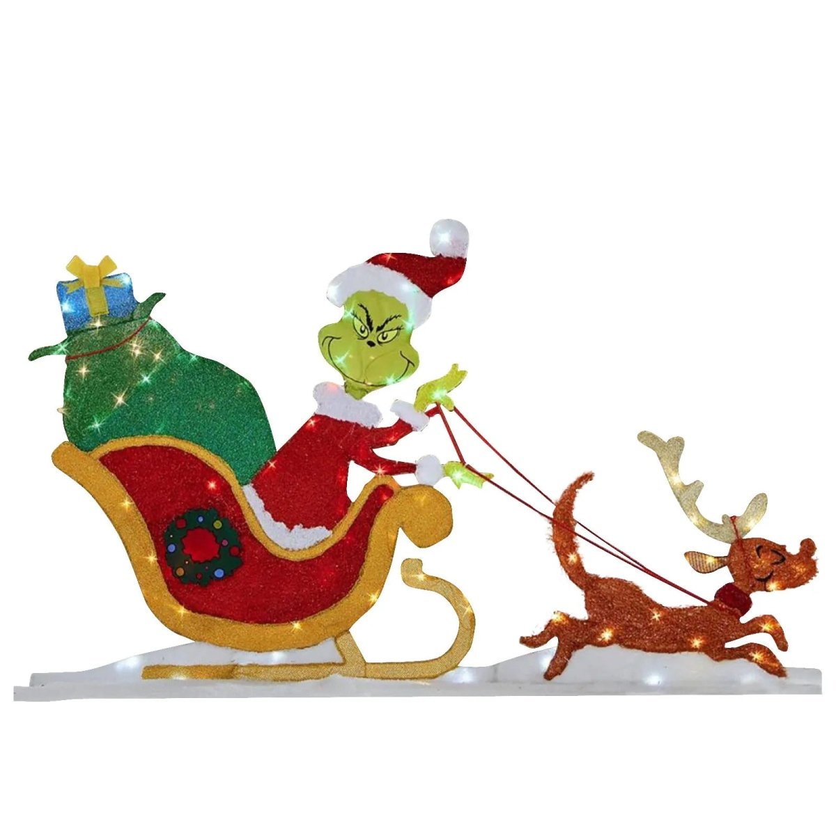 Grinch juledekorasjon med LED, skaper feststemning ute