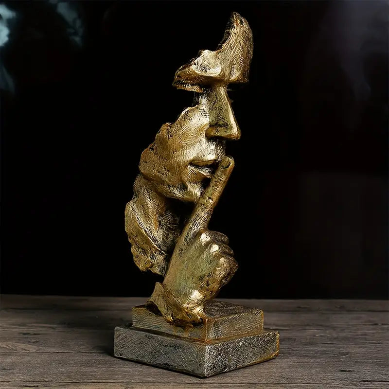 Dekorativ kunstfigur i gull, rosa og brun. Perfekt som unik gave eller kontorpynt.