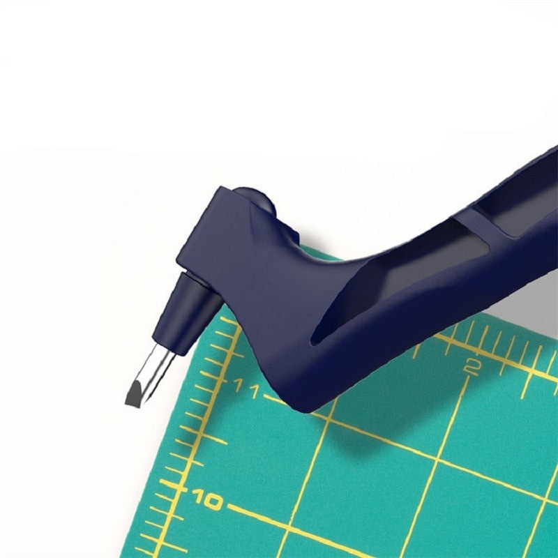 Ergonomisk håndverktøy med 360° roterende kniv for nøyaktig kutting av komplekse former og detaljer.