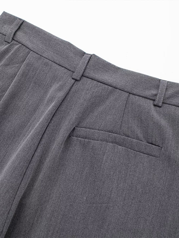 Høy midje baggy bukser for damer, gir komfortabel og moderne stil.