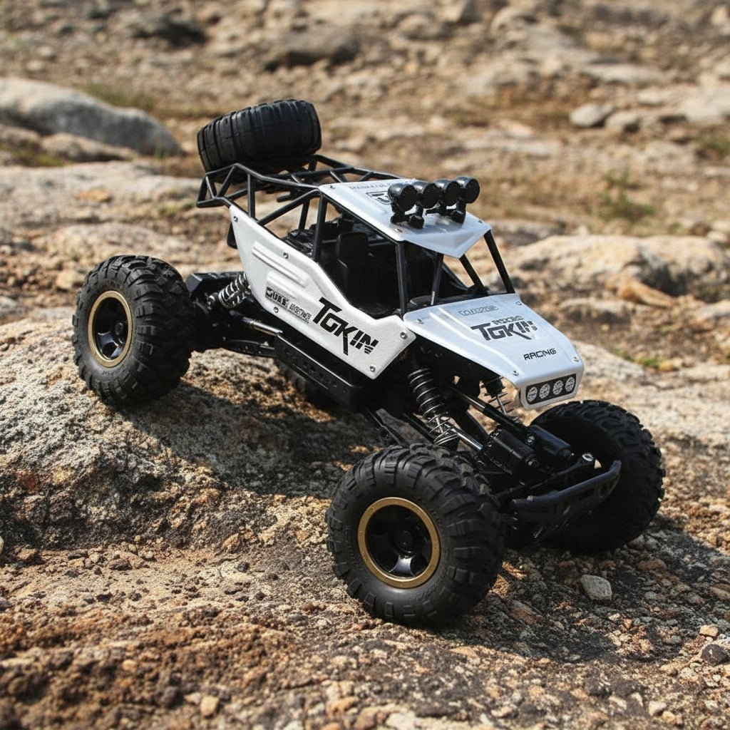 Radiostyrt monstertruck med kraftige dekk for tøft terreng, høyhastighets rc bil