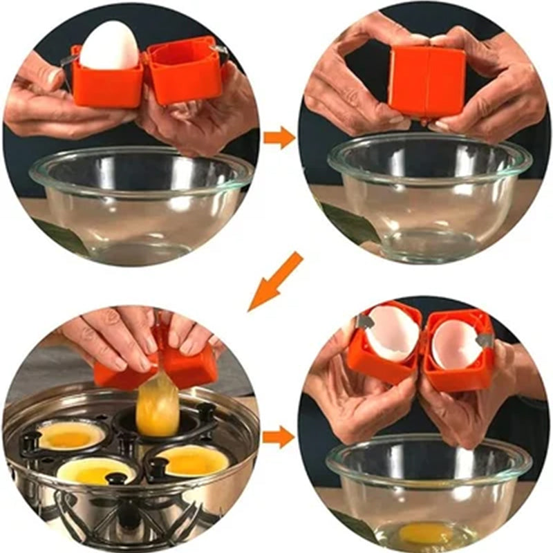 "Håndholdt eggehvitesseparator med ergonomisk design, kubeformet, lett å bruke for effektiv eggåpning på kjøkkenet."