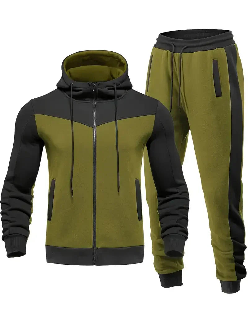 Stilfull herre treningsdress perfekt for jogging, fitness eller avslappet aktivitet, med høy komfort.