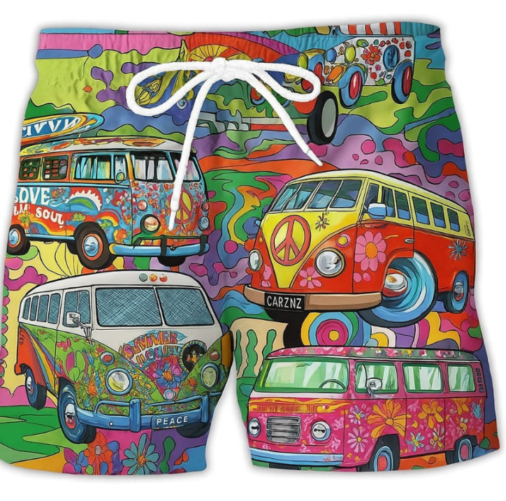 Herre badebukser med unikt graffiti design for en stilfull sommerlook.