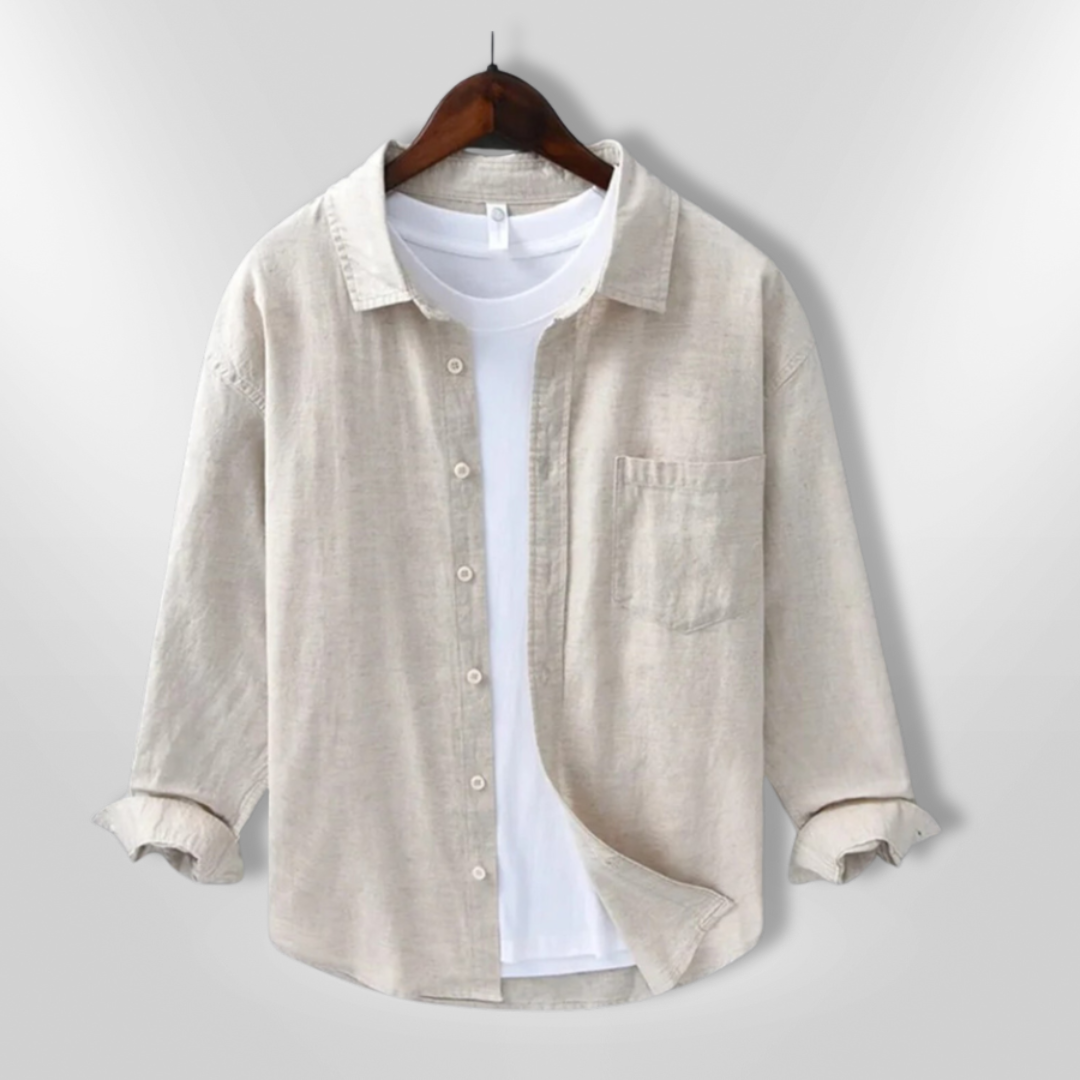 Allsidig herre chemise skjorte med avslappet passform, perfekt for sommer, hverdag og formell stil.