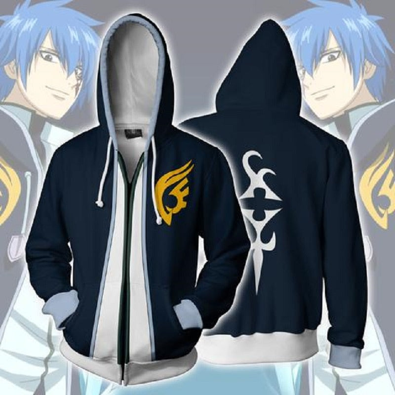 Fargerik Fairy Tail hettegenser til herre. Myk og behagelig med livlig 3D anime-trykk.