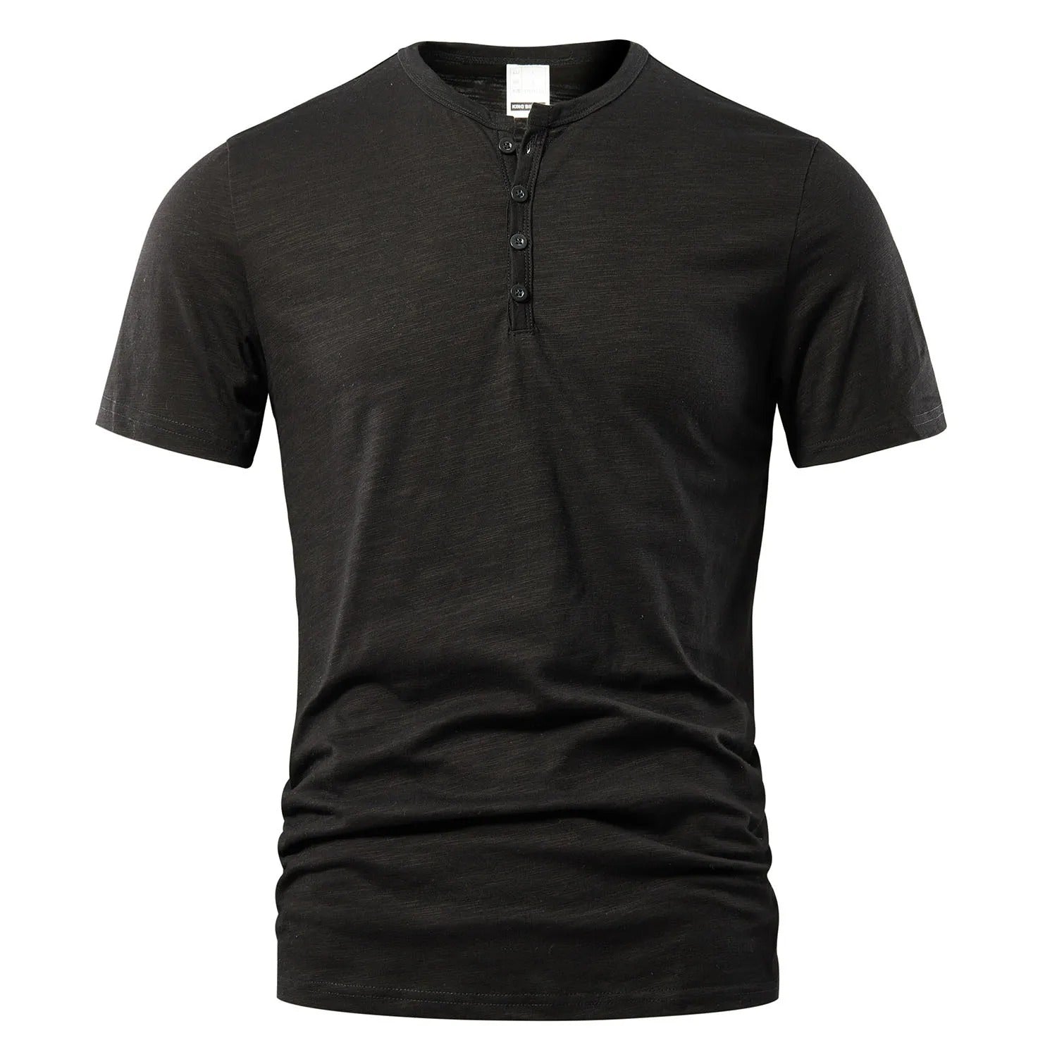 Herre Henley t-skjorte med korte ermer, komfortabel sommerstil for fritid.