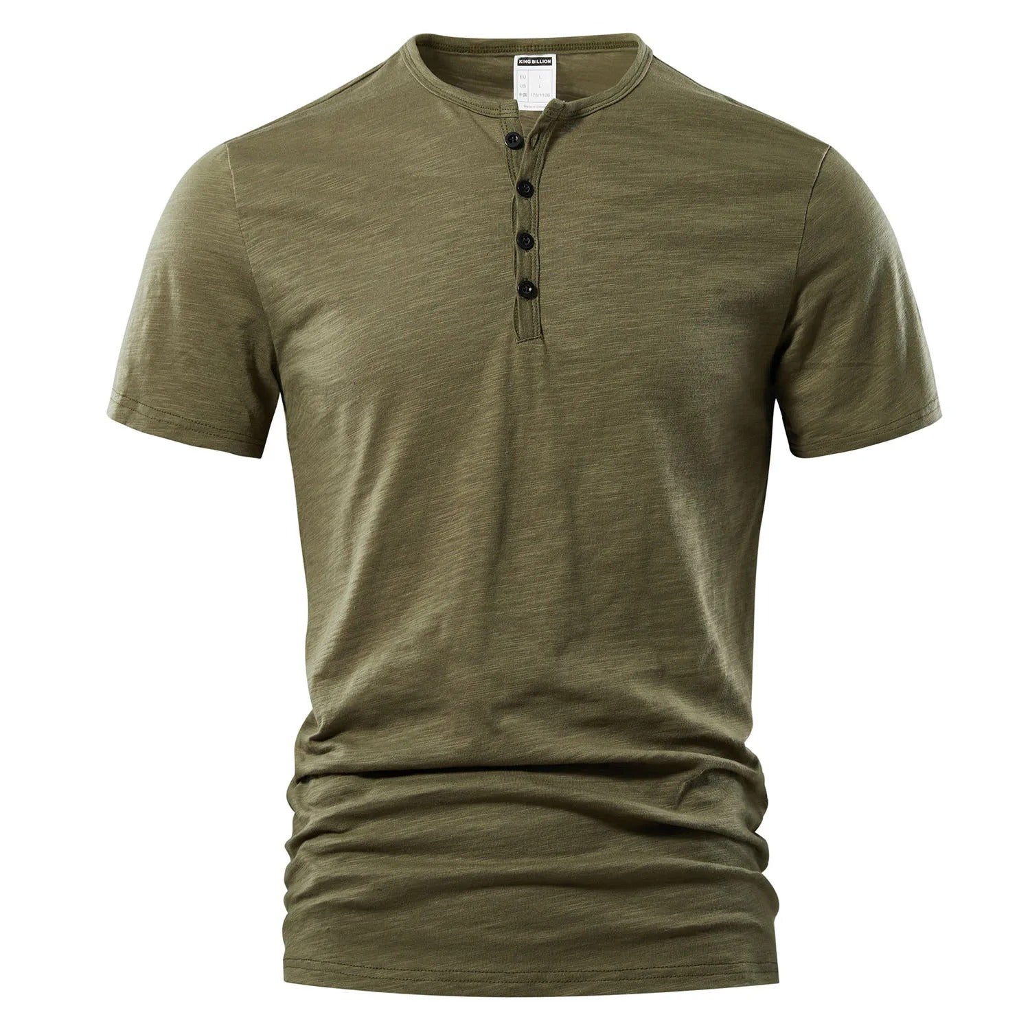 Klassisk ensfarget Henley t-skjorte for herre. Stilfull og komfortabel sommermote.