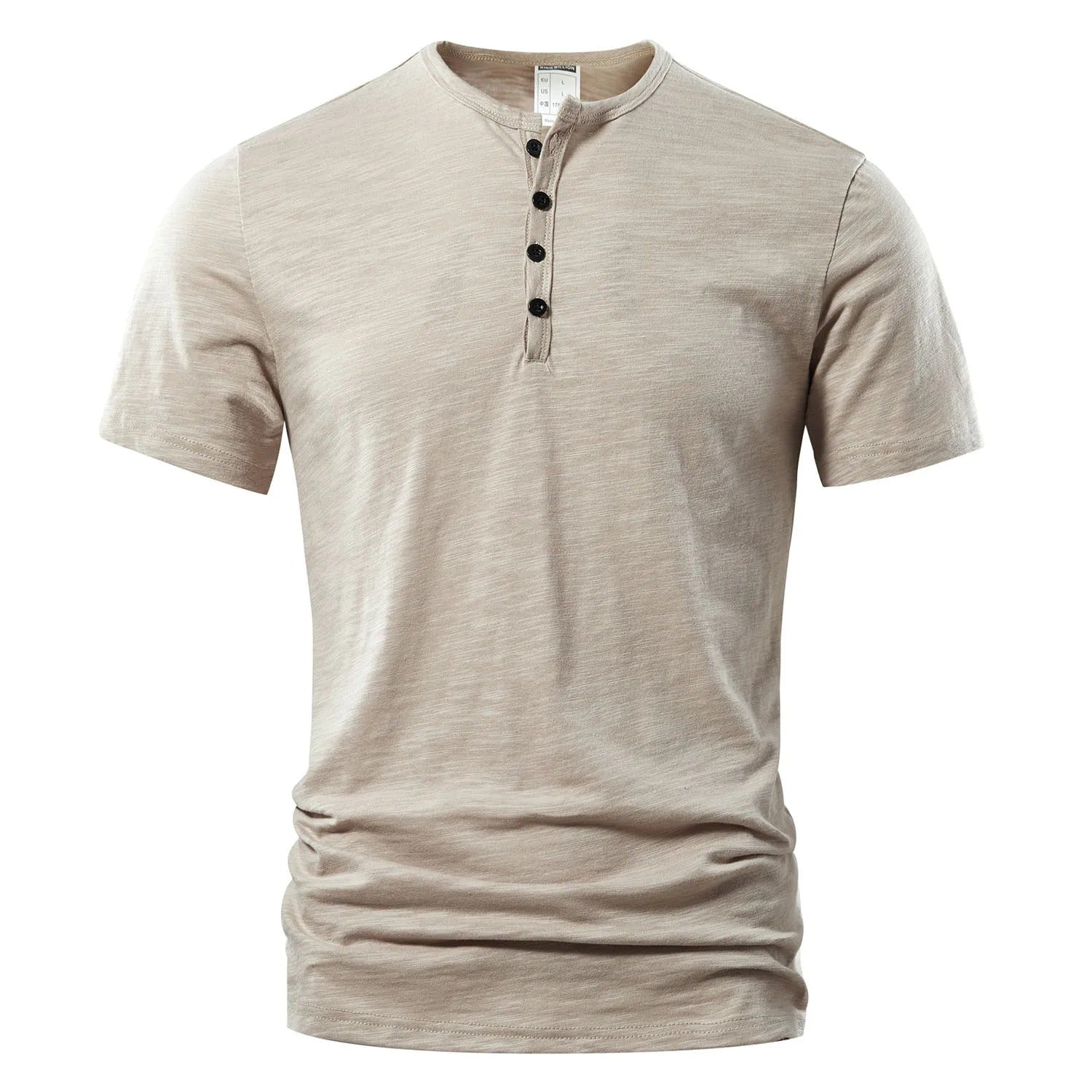 Myk Henley t-skjorte for herre, perfekt for sommerdager og avslappet fritid.