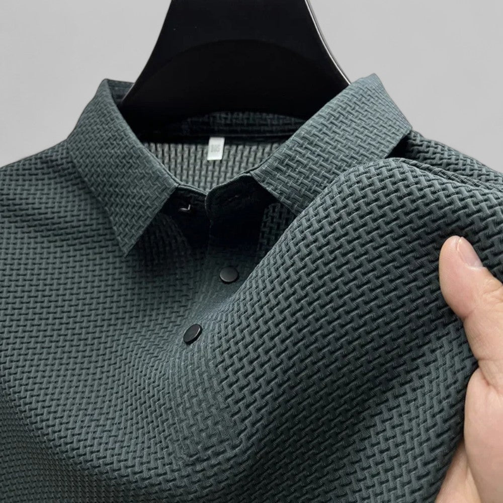 Herre polo t-skjorte i klassisk stil, kortermet og komfortabel i bomullsblanding, ideell for sommer.