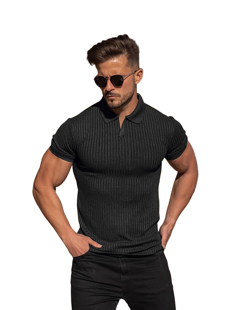 Herre poloskjorte, kortermet muscle fit, stilrent design for en moderne og velkledd look. Perfekt til sommer.