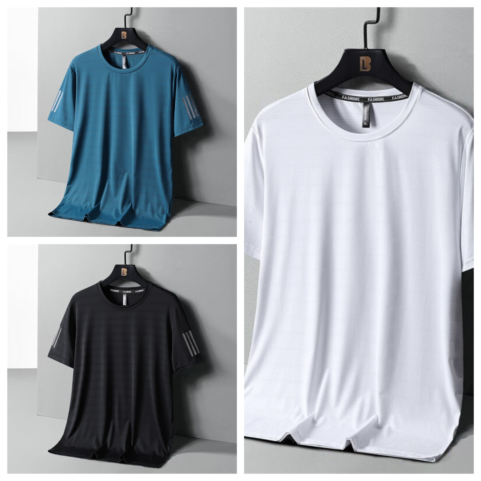 Ensfarget herre pullover i pustende, hurtigtørkende materiale. Løs passform gir komfortabel stil for allsidig bruk.