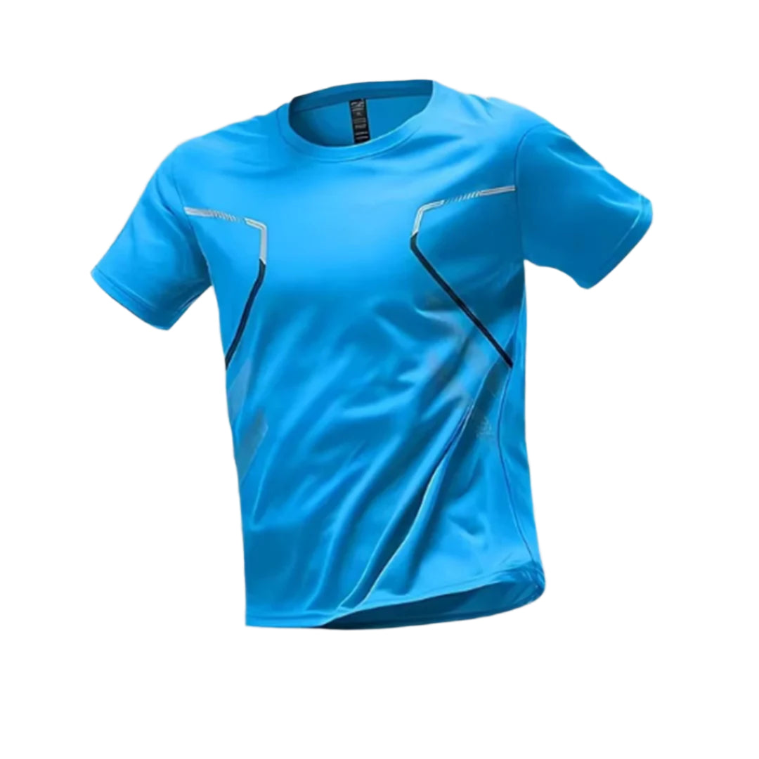 Herre quick dry sports t-skjorte med korte ermer, perfekt for trening og løping. Optimal ytelse og komfort.