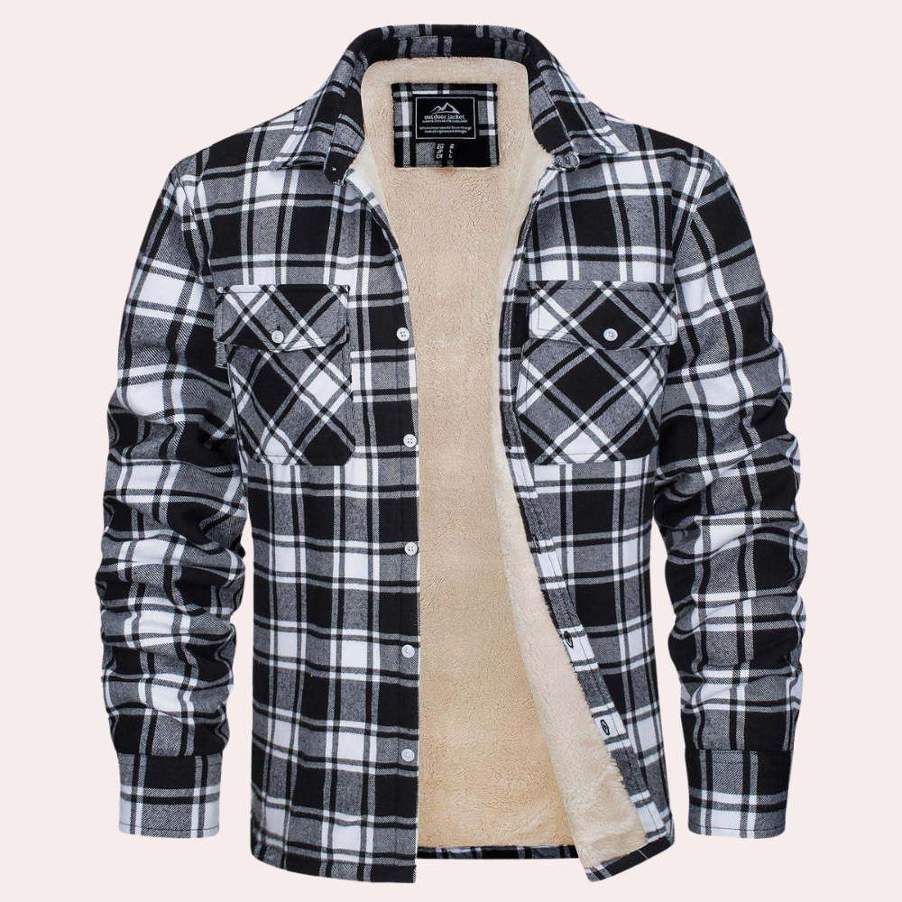 Rutete casual jakke for herre. Allsidig og komfortabel jakke med moderne stil, perfekt for utendørsaktiviteter.