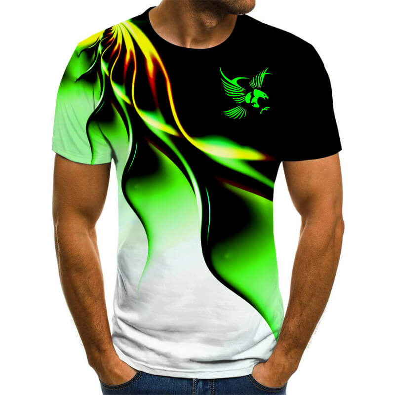 Stilren herre t-skjorte med 3D-design. Allsidig fritidsmote, komfortabel og pustende for sommer og hverdag.