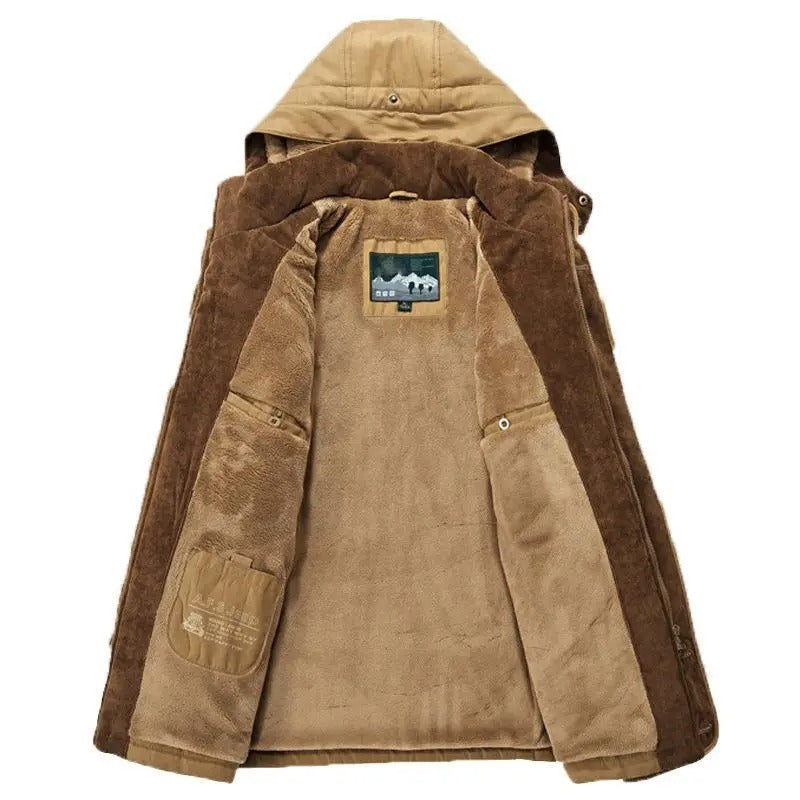 Herre friluftsjakke, varm og vindtett, perfekt for vintervandring. Termisk turjakke med funksjonelle lommer.
