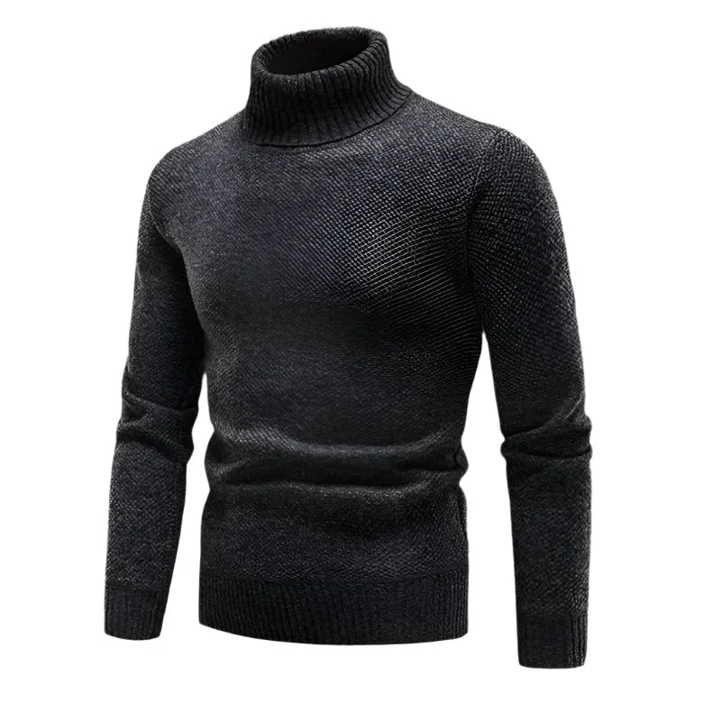 Herre turtleneck genser i klassisk stil, myk og komfortabel for høst og vinterbruk.