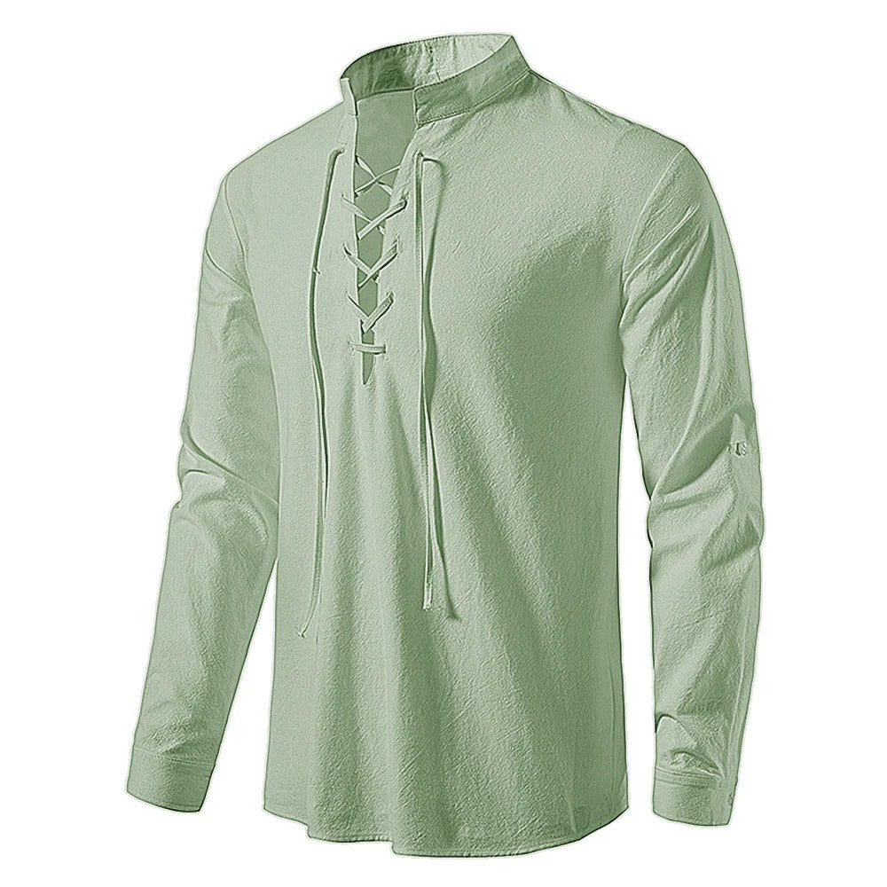 Allsidig vintage herreskjorte, egnet for yoga, fritid og en avslappet herremote-stil.