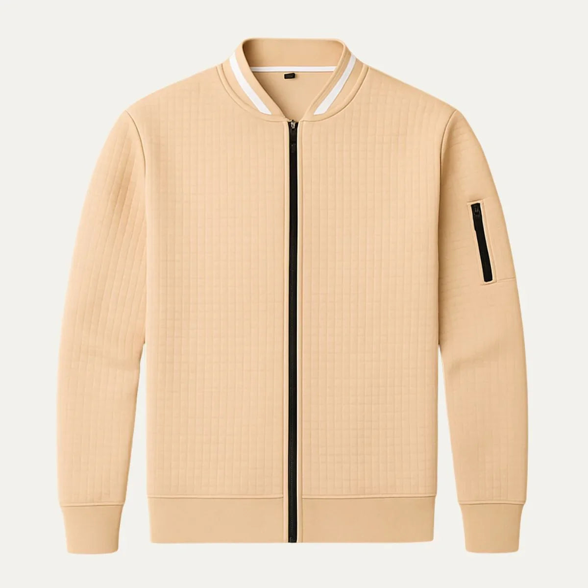 Stilren herrecardigan med full glidelås, perfekt for et casual men elegant uttrykk.