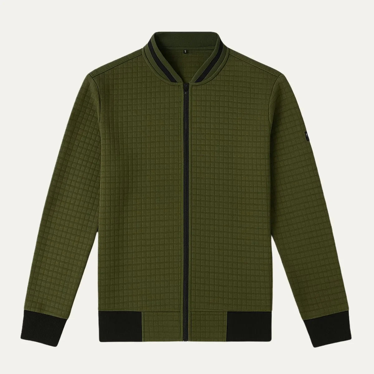 Basisplagg: Herrecardigan med glidelås for lag-på-lag styling og varme i overgangsværet.