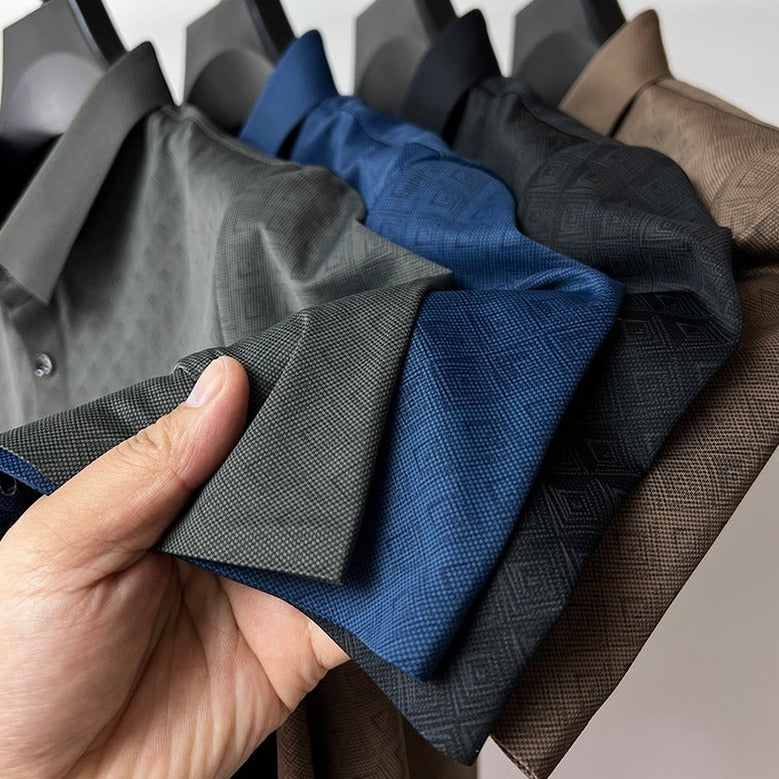 Komfortabel nanosilk herrepolo skjorte, pustende stoff perfekt for hverdagsbruk.