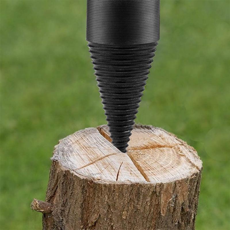 "Hex Shank vedkløyver bor i stål med riflede kanter, perfekt for effektiv trebehandling og allsidig bruk."
